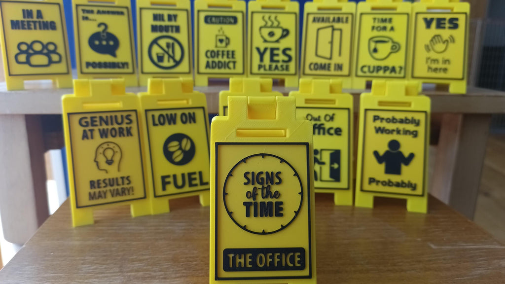 Mini Office Workplace Desk Signs 9cm Funny & Professional Messages