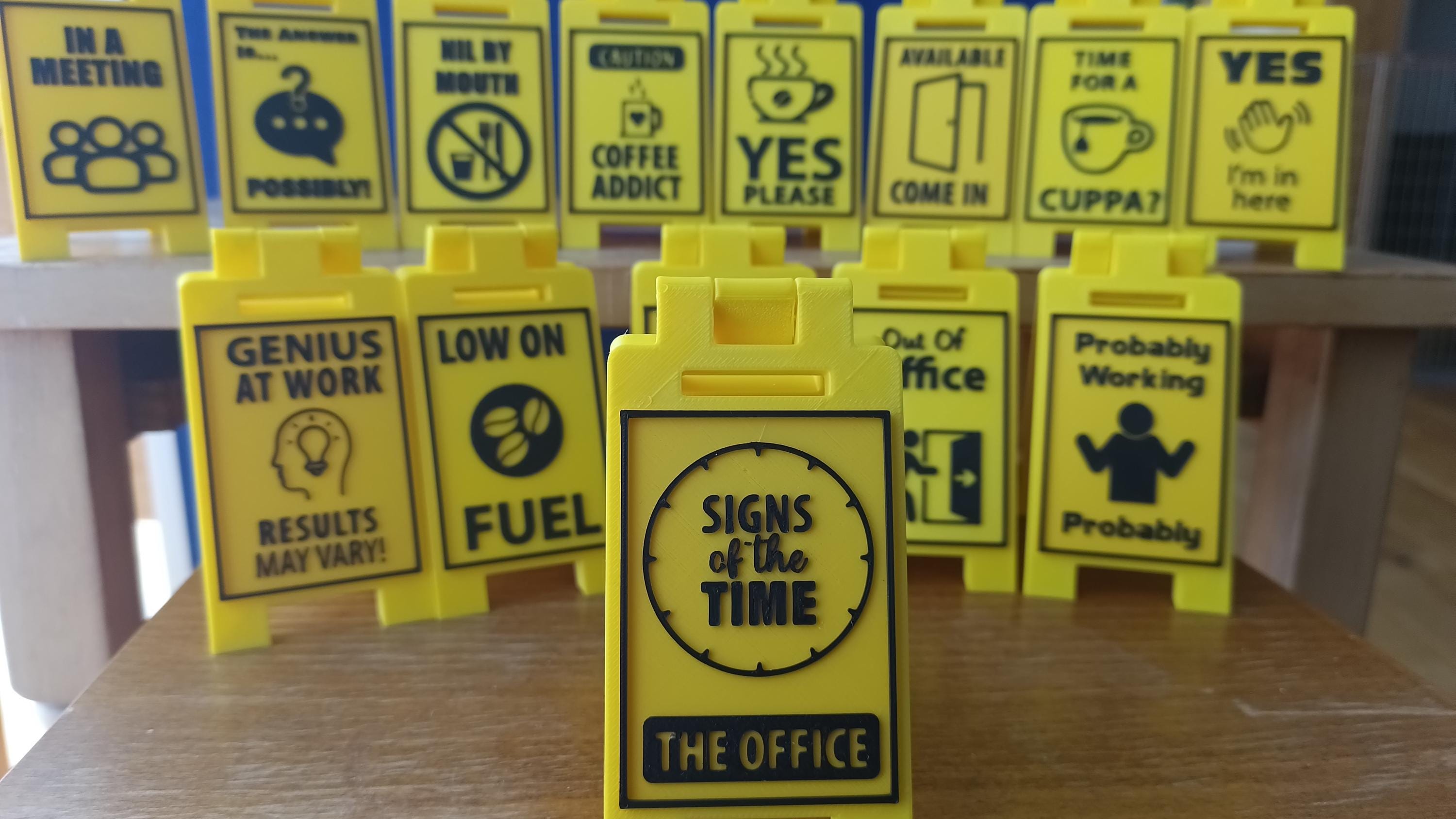 Mini Office Workplace Desk Signs 9cm Funny & Professional Messages