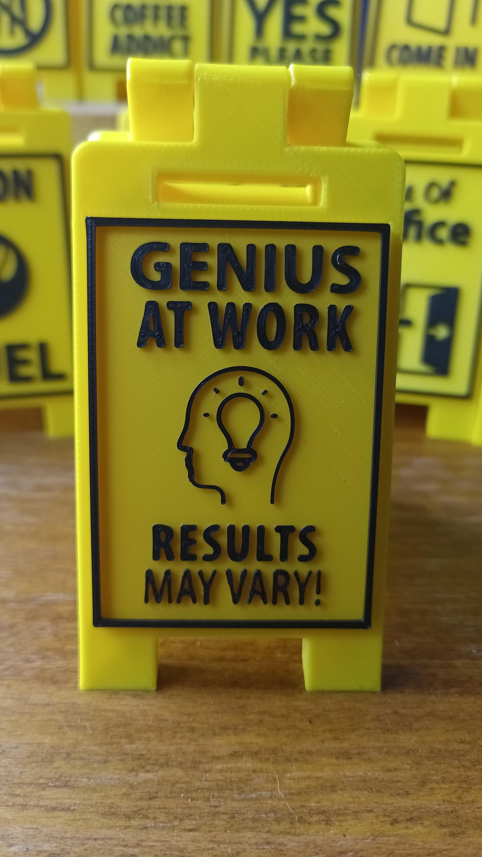 Mini Office Workplace Desk Signs 9cm Funny & Professional Messages