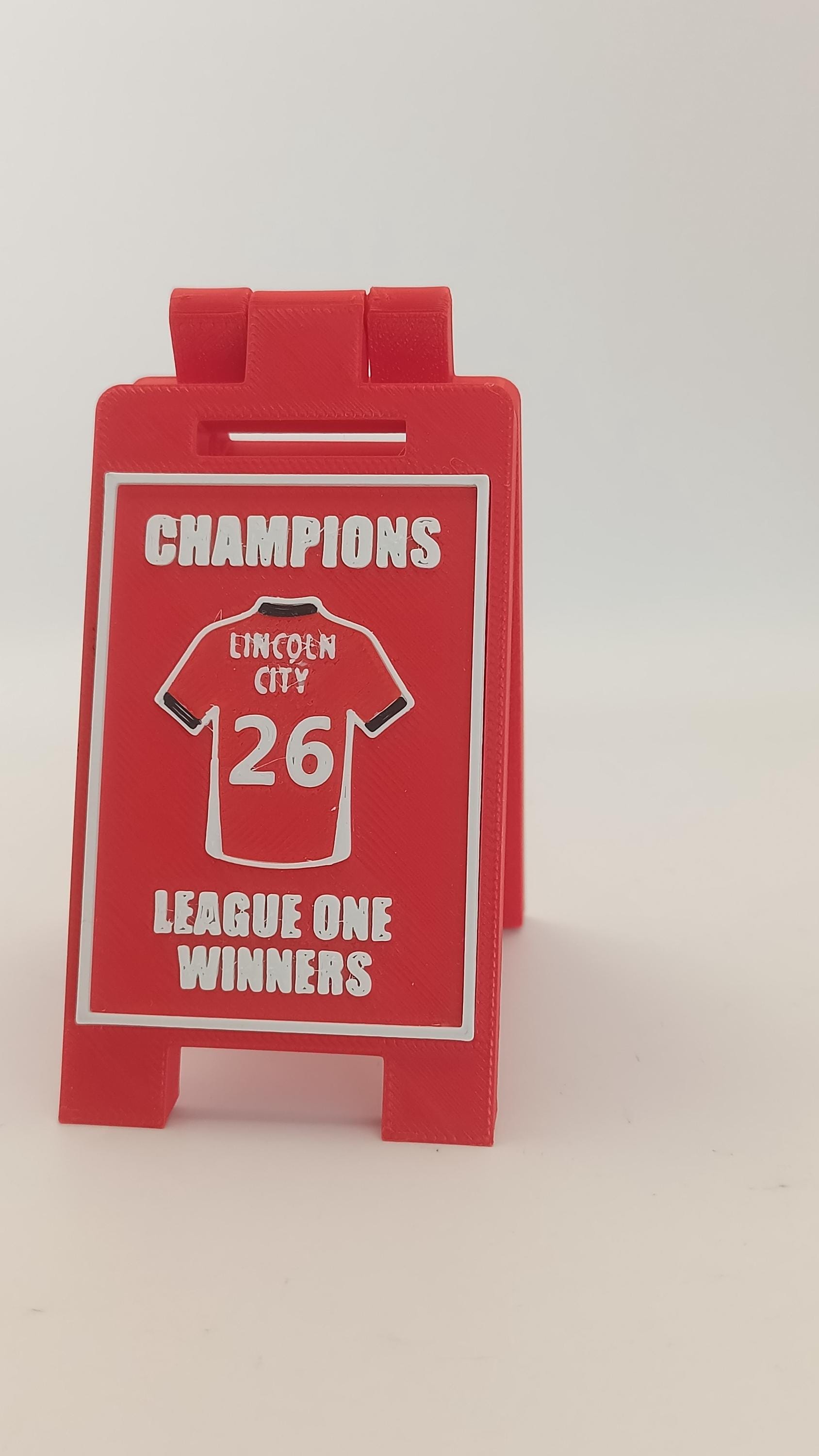 Football Champions 2026 Mini Desk Sign Series Bromley, York, Lincoln etc