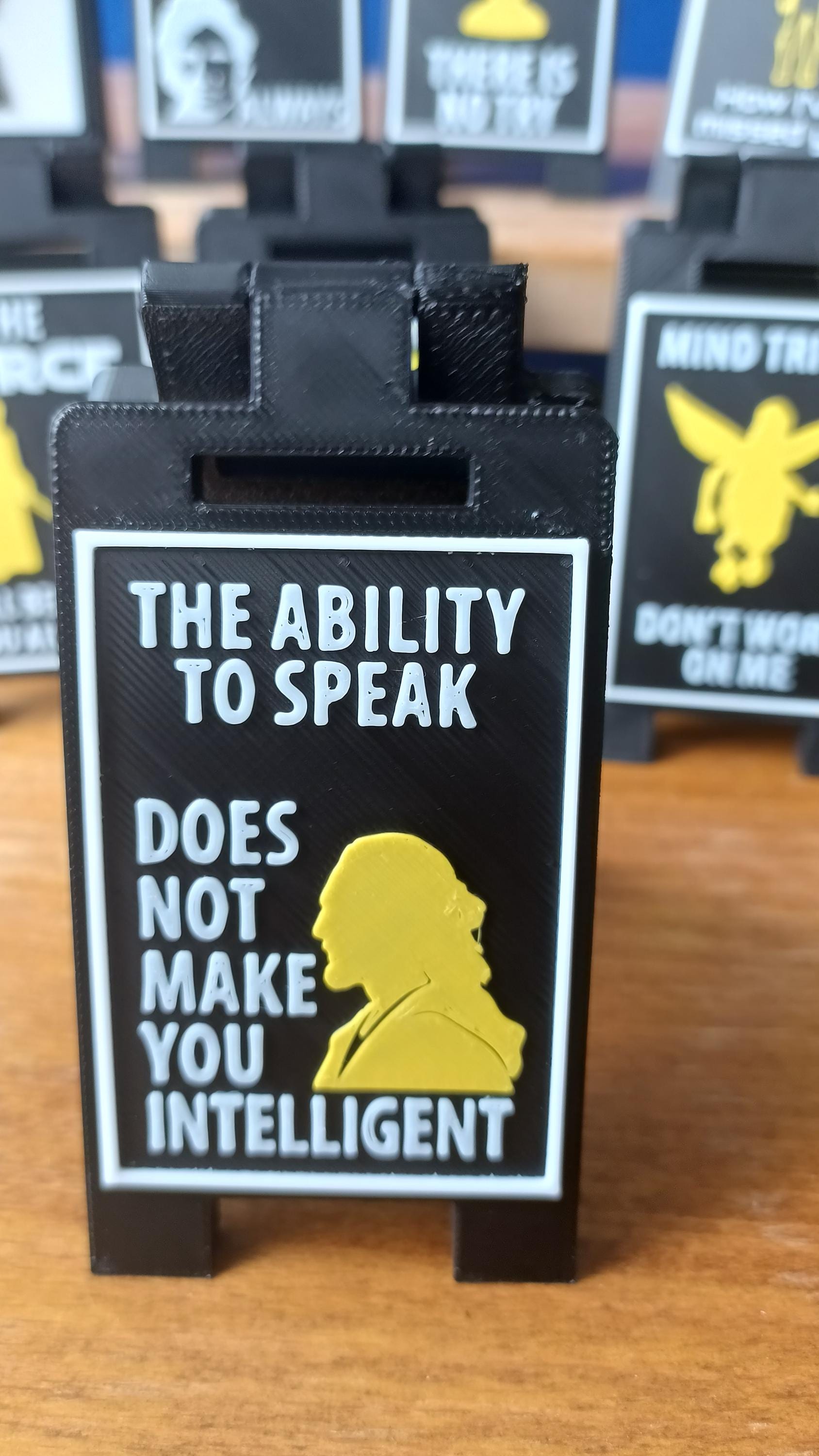 Star Wars Day May The 4th Be With You & Quotes Mini Desk Signs Yoda, Hans Solo, Qui-Gon Jinn