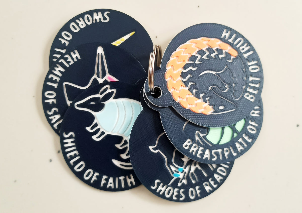 Armoured Animals Multi Disc Key Ring Set Armour Of God Reminder