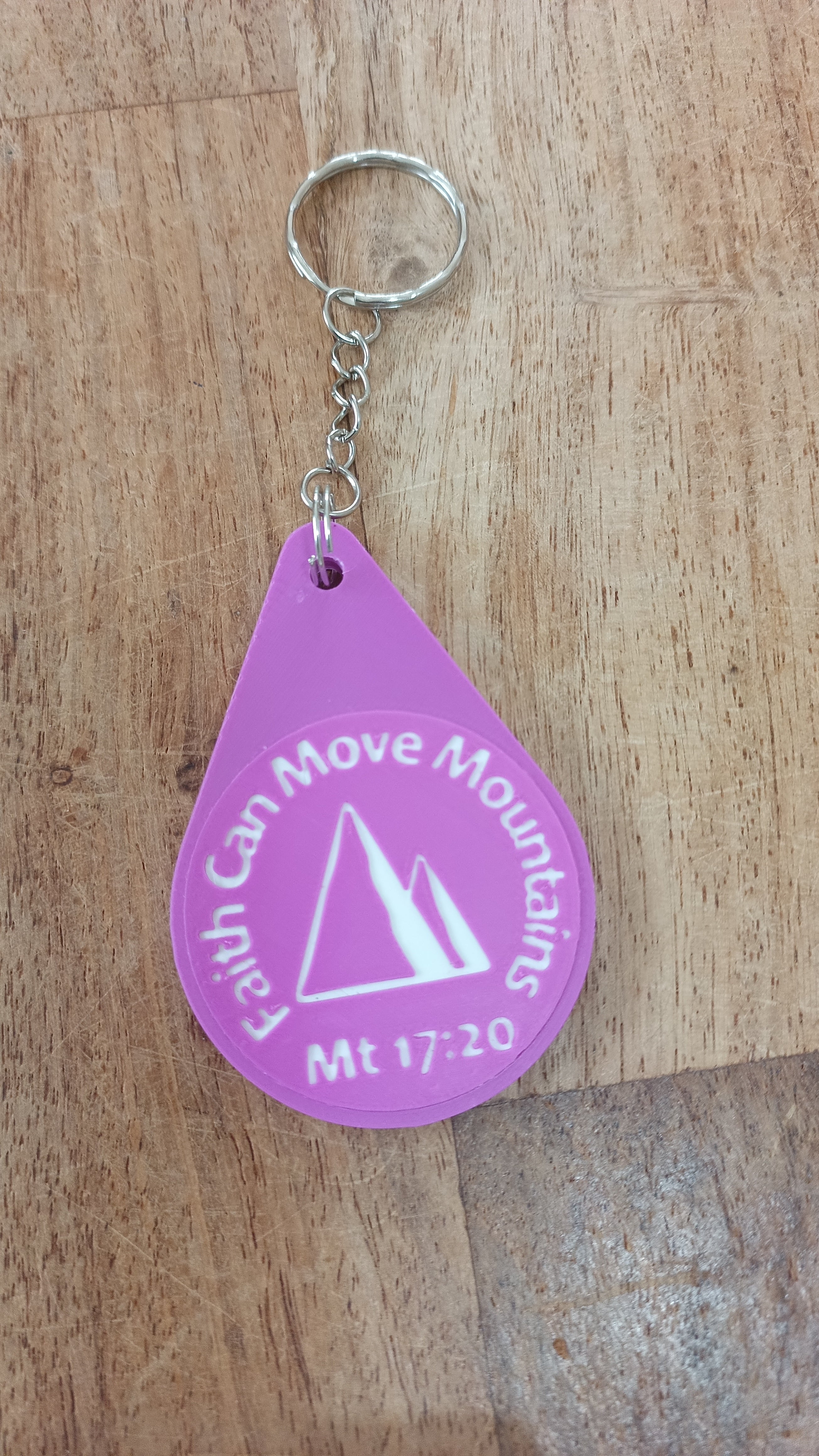 Inspirational Bible Verse Keyring - Motivational Faith Keychain in Purple, Maroon, or Navy