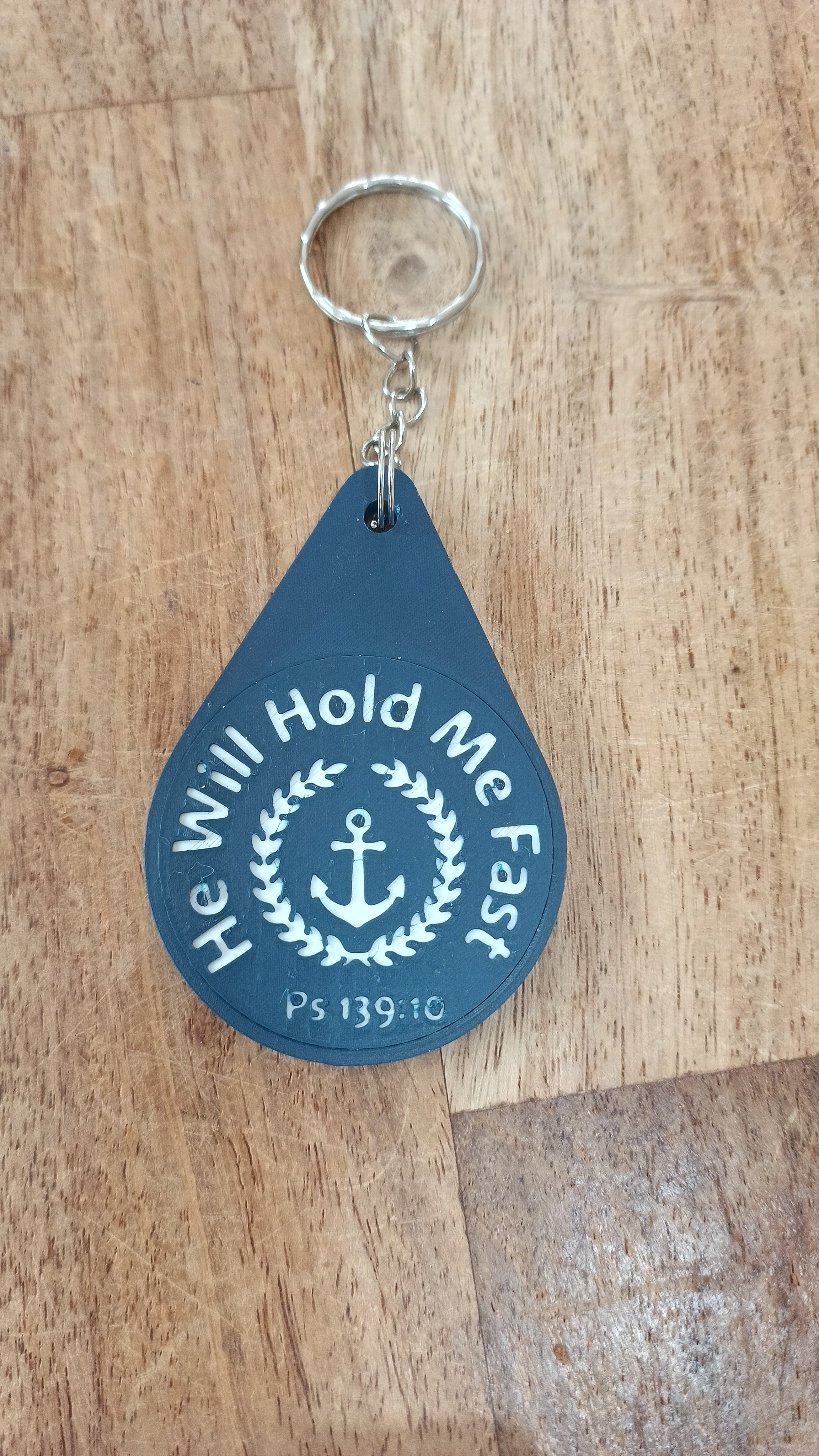 Inspirational Bible Verse Keyring - Motivational Faith Keychain in Purple, Maroon, or Navy