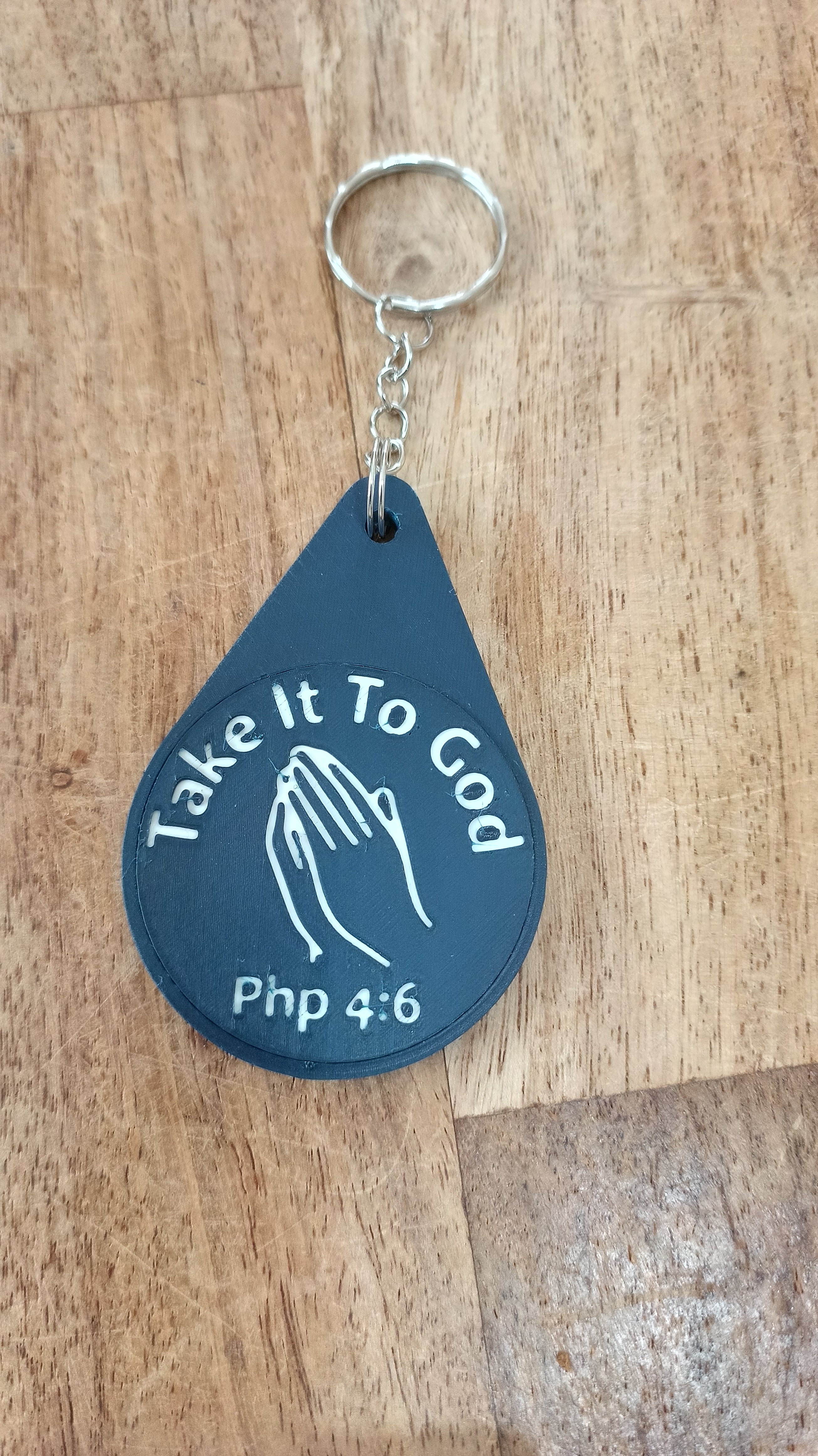 Inspirational Bible Verse Keyring - Motivational Faith Keychain in Purple, Maroon, or Navy