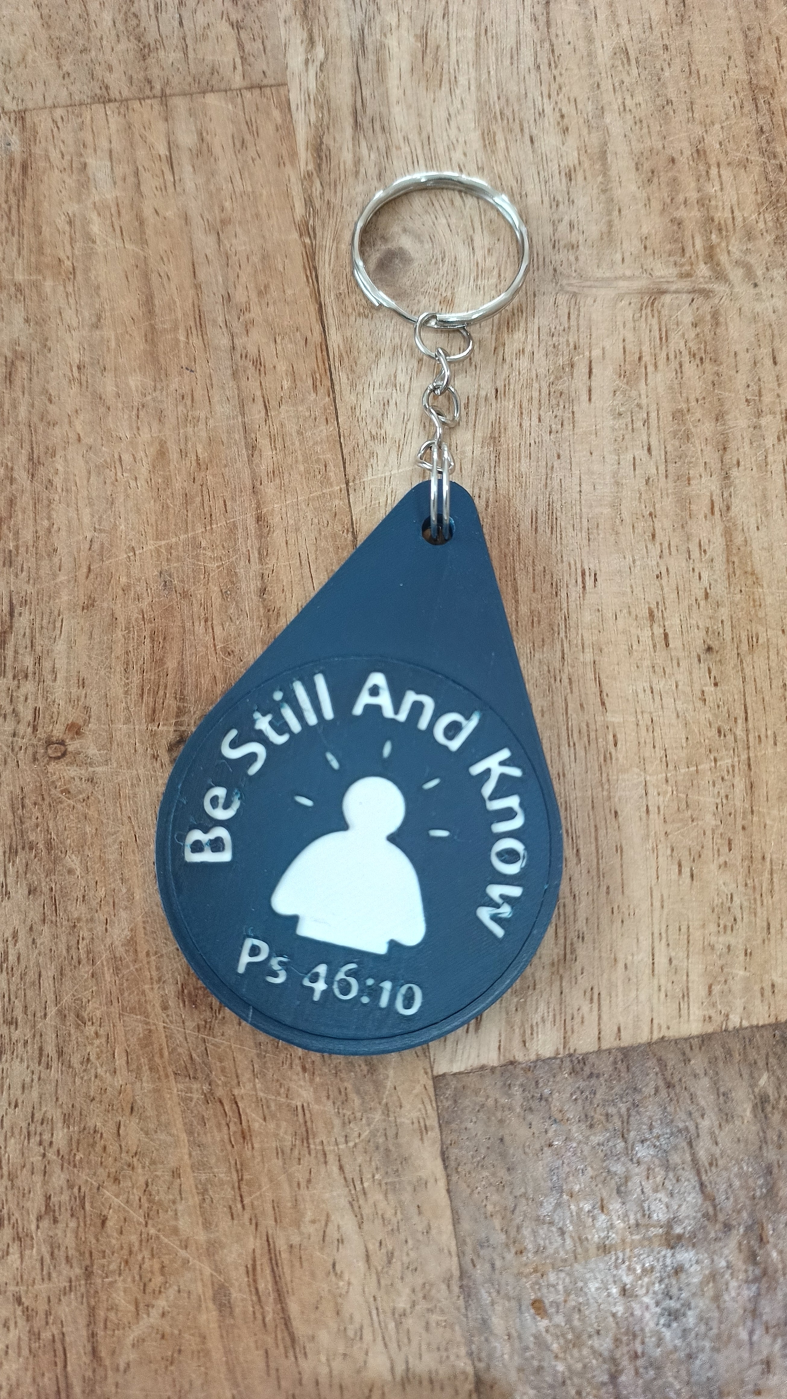 Inspirational Bible Verse Keyring - Motivational Faith Keychain in Purple, Maroon, or Navy