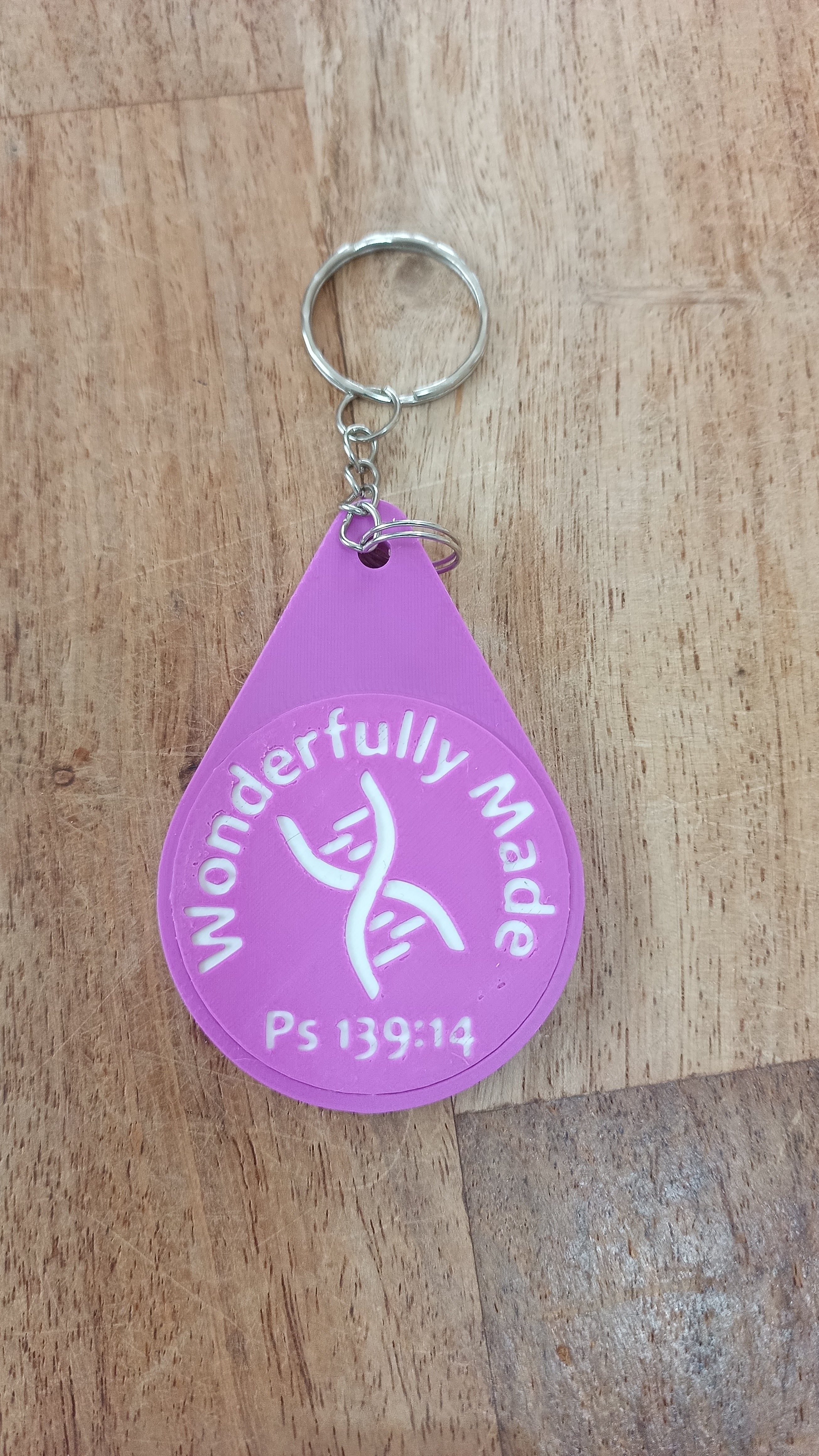 Inspirational Bible Verse Keyring - Motivational Faith Keychain in Purple, Maroon, or Navy