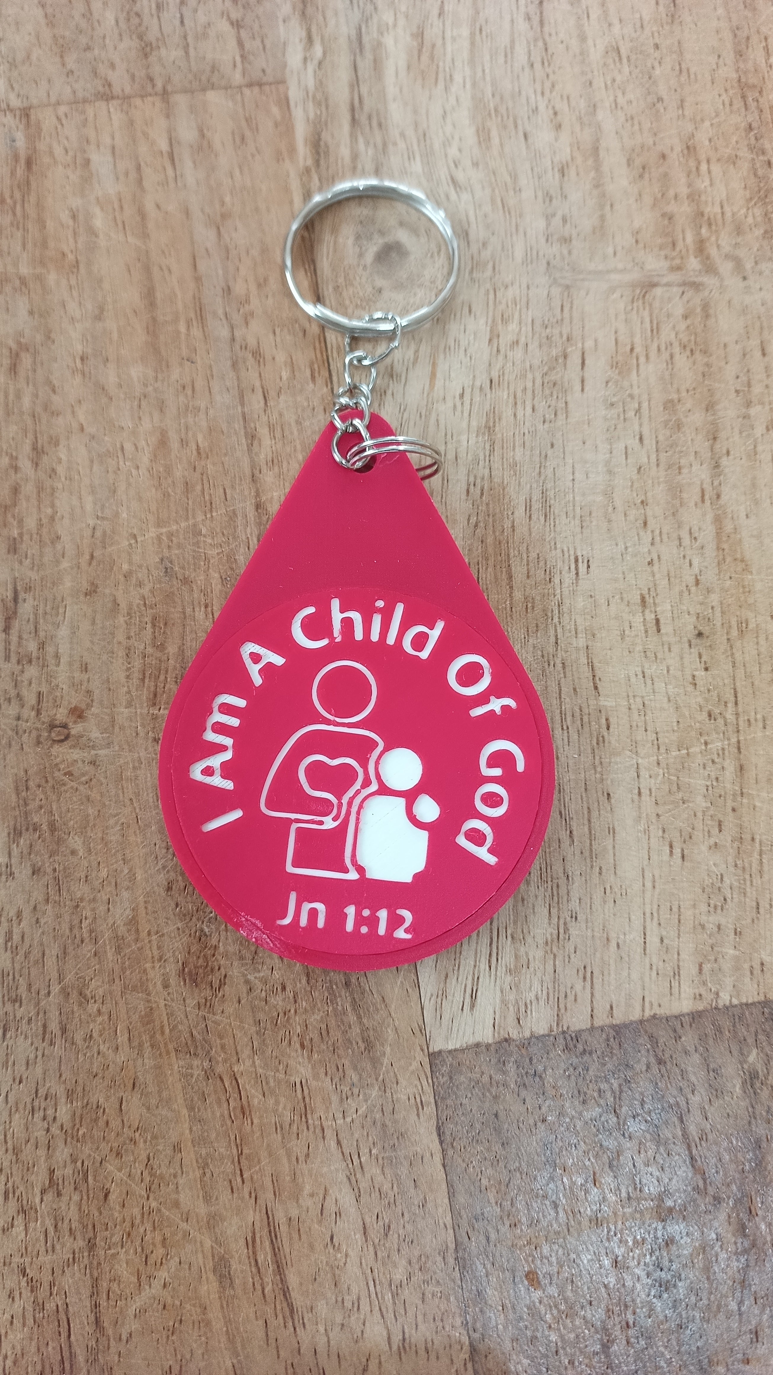 Inspirational Bible Verse Keyring - Motivational Faith Keychain in Purple, Maroon, or Navy