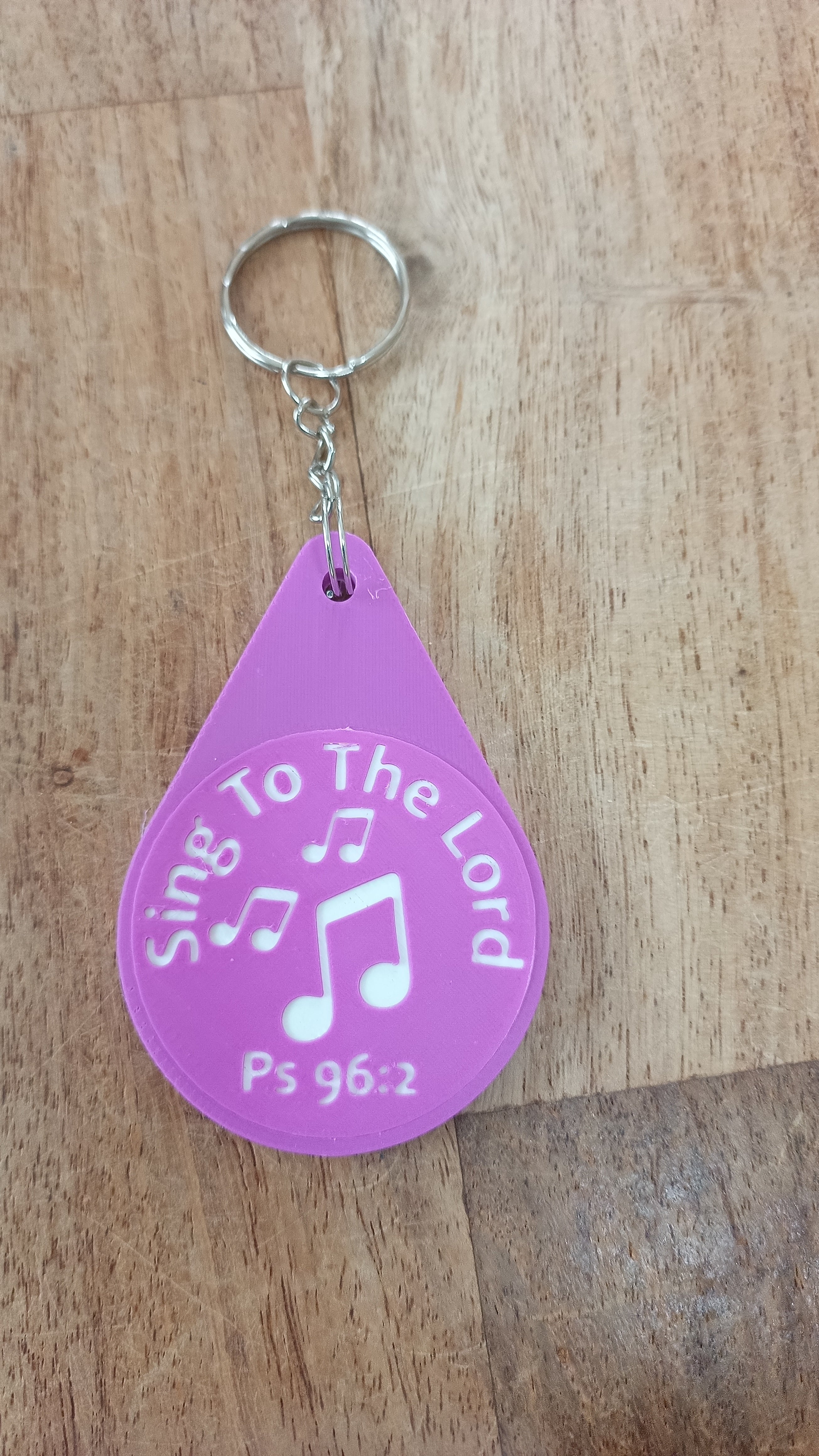 Inspirational Bible Verse Keyring - Motivational Faith Keychain in Purple, Maroon, or Navy
