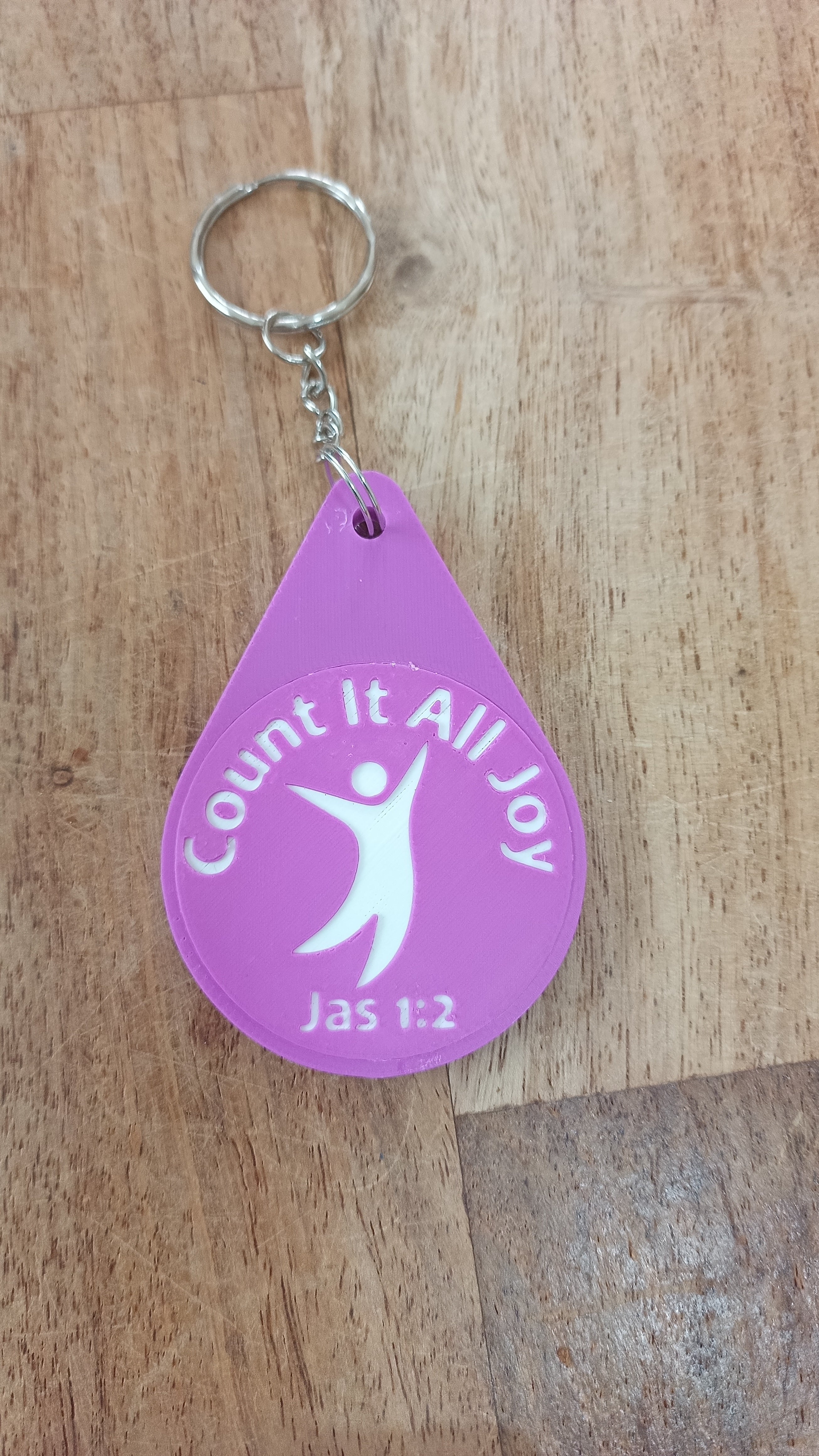 Inspirational Bible Verse Keyring - Motivational Faith Keychain in Purple, Maroon, or Navy