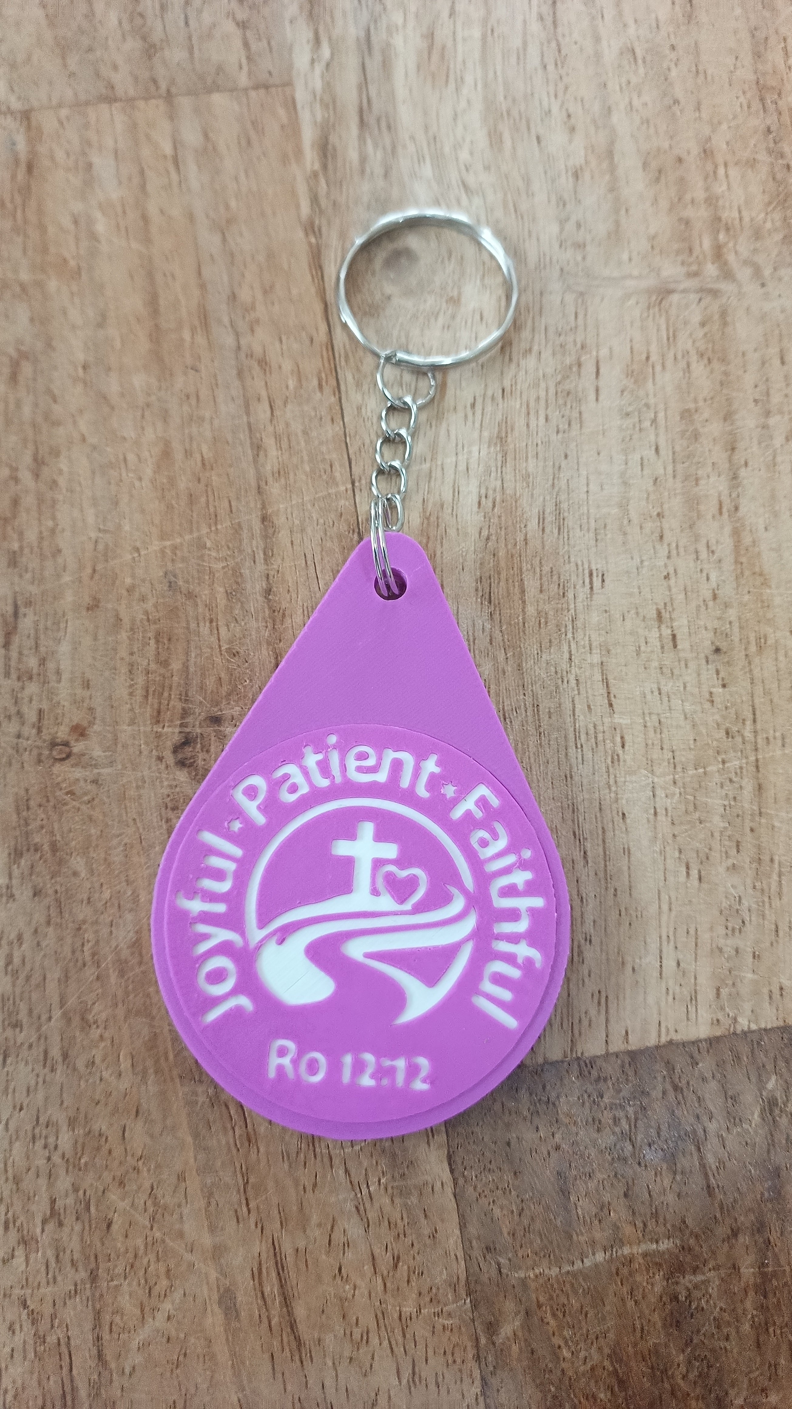 Inspirational Bible Verse Keyring - Motivational Faith Keychain in Purple, Maroon, or Navy
