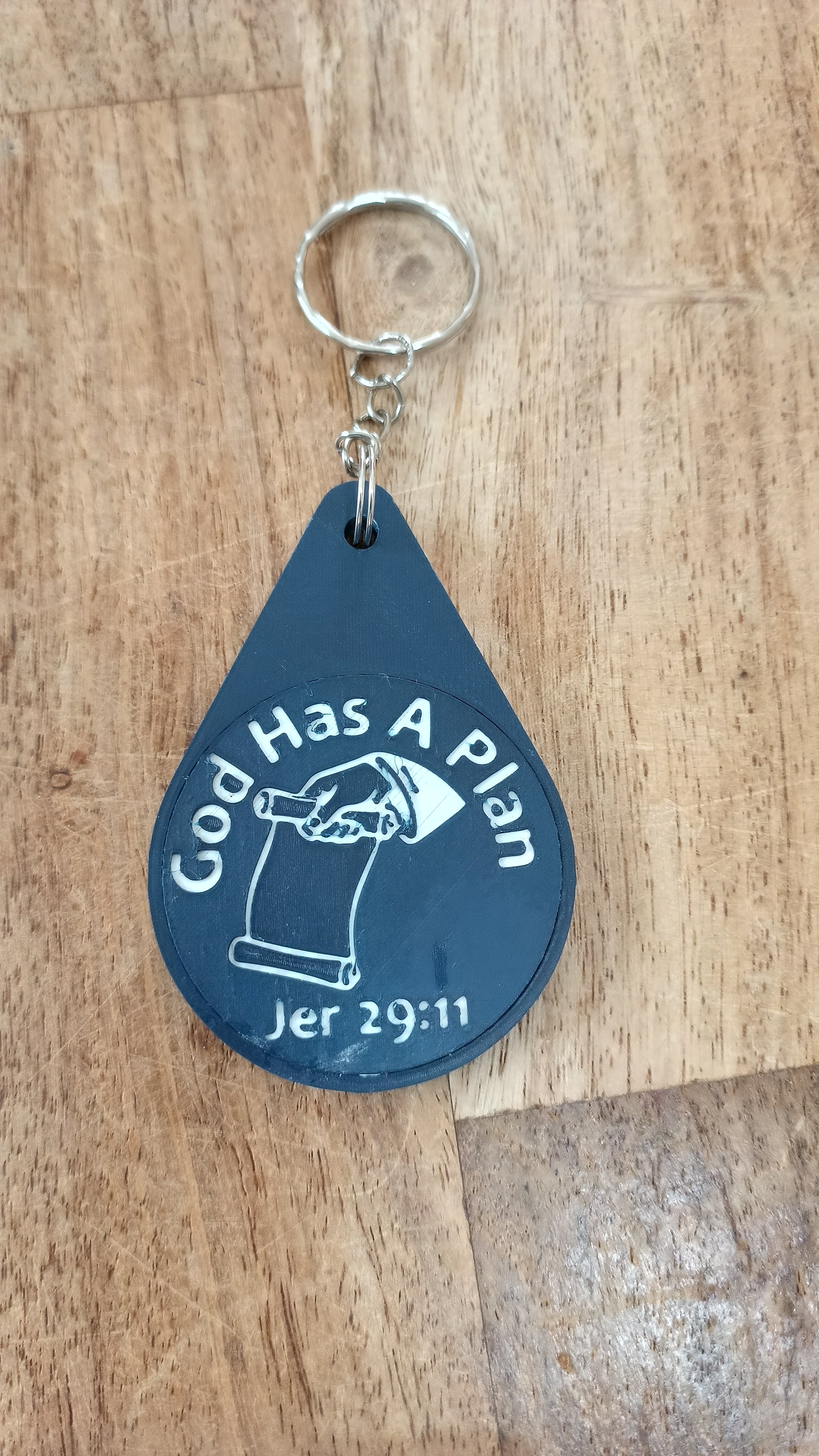 Inspirational Bible Verse Keyring - Motivational Faith Keychain in Purple, Maroon, or Navy