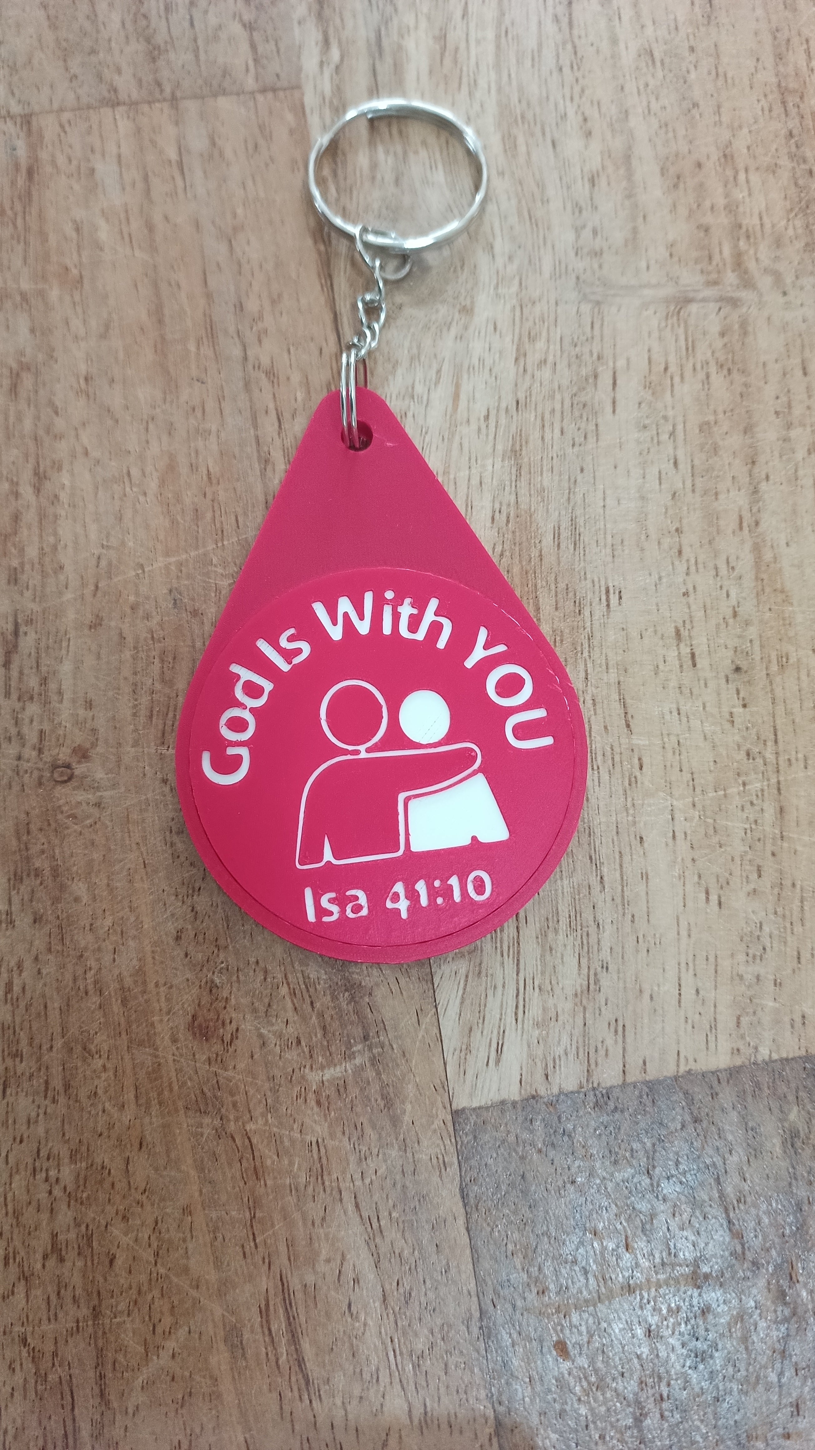 Inspirational Bible Verse Keyring - Motivational Faith Keychain in Purple, Maroon, or Navy