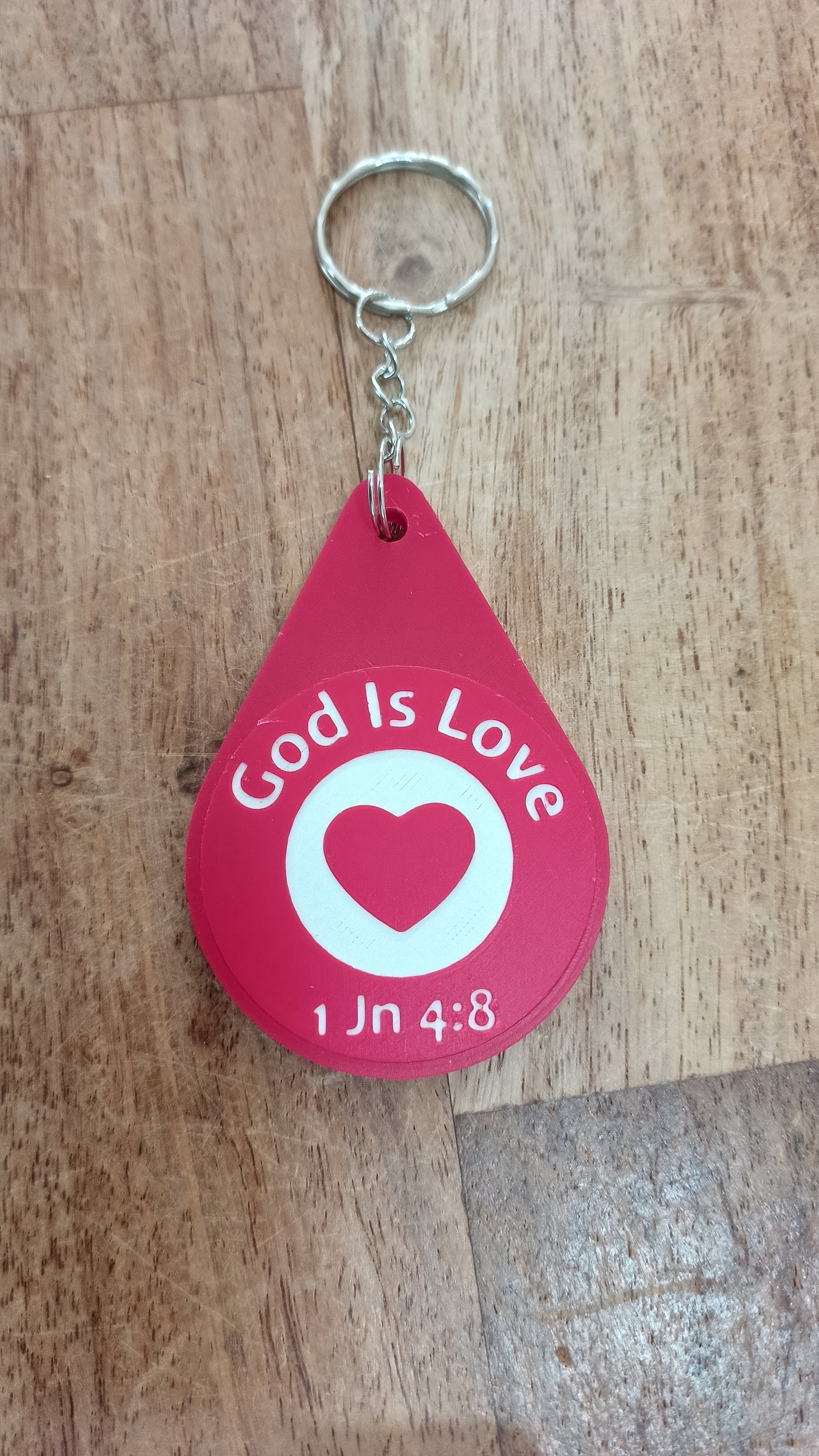 Inspirational Bible Verse Keyring - Motivational Faith Keychain in Purple, Maroon, or Navy