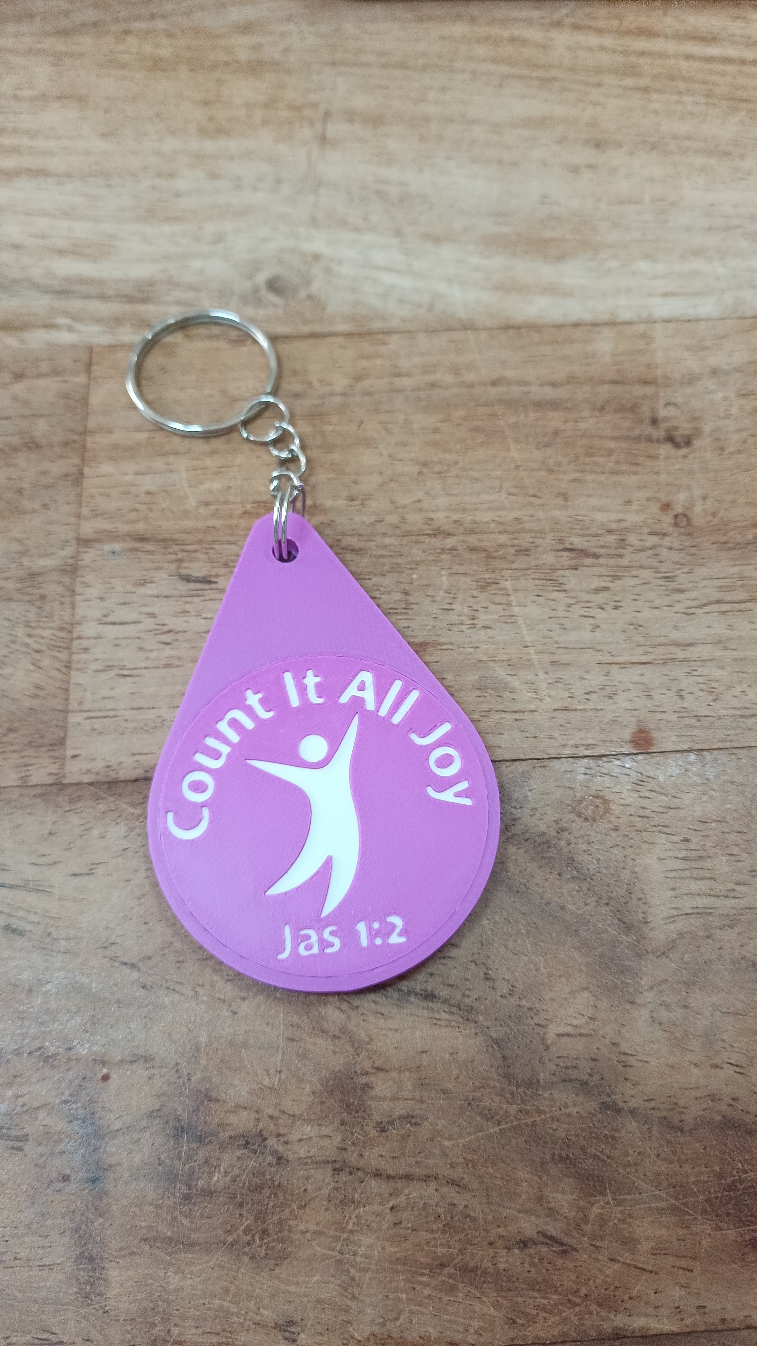 Inspirational Bible Verse Keyring - Motivational Faith Keychain in Purple, Maroon, or Navy