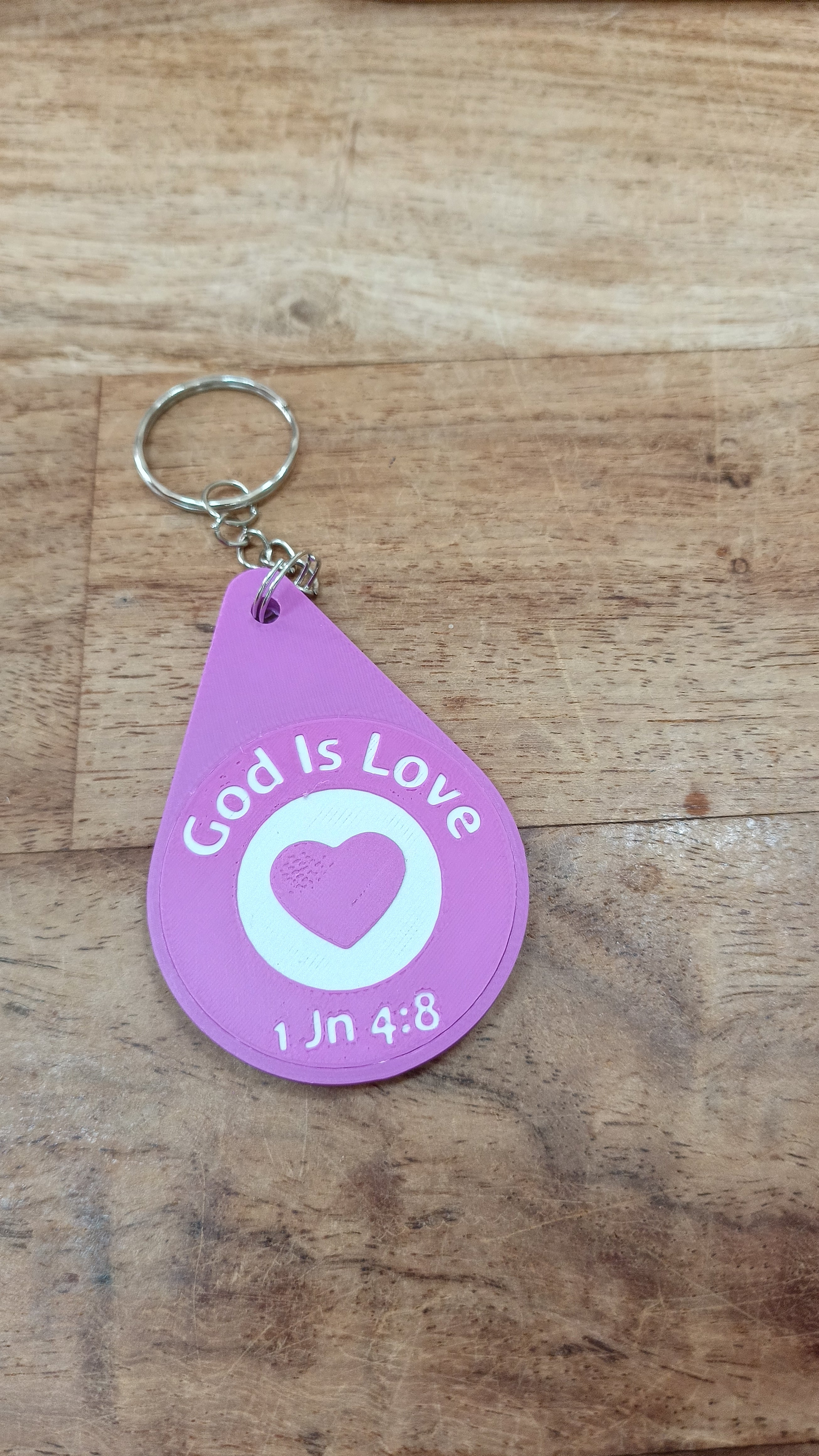 Inspirational Bible Verse Keyring - Motivational Faith Keychain in Purple, Maroon, or Navy