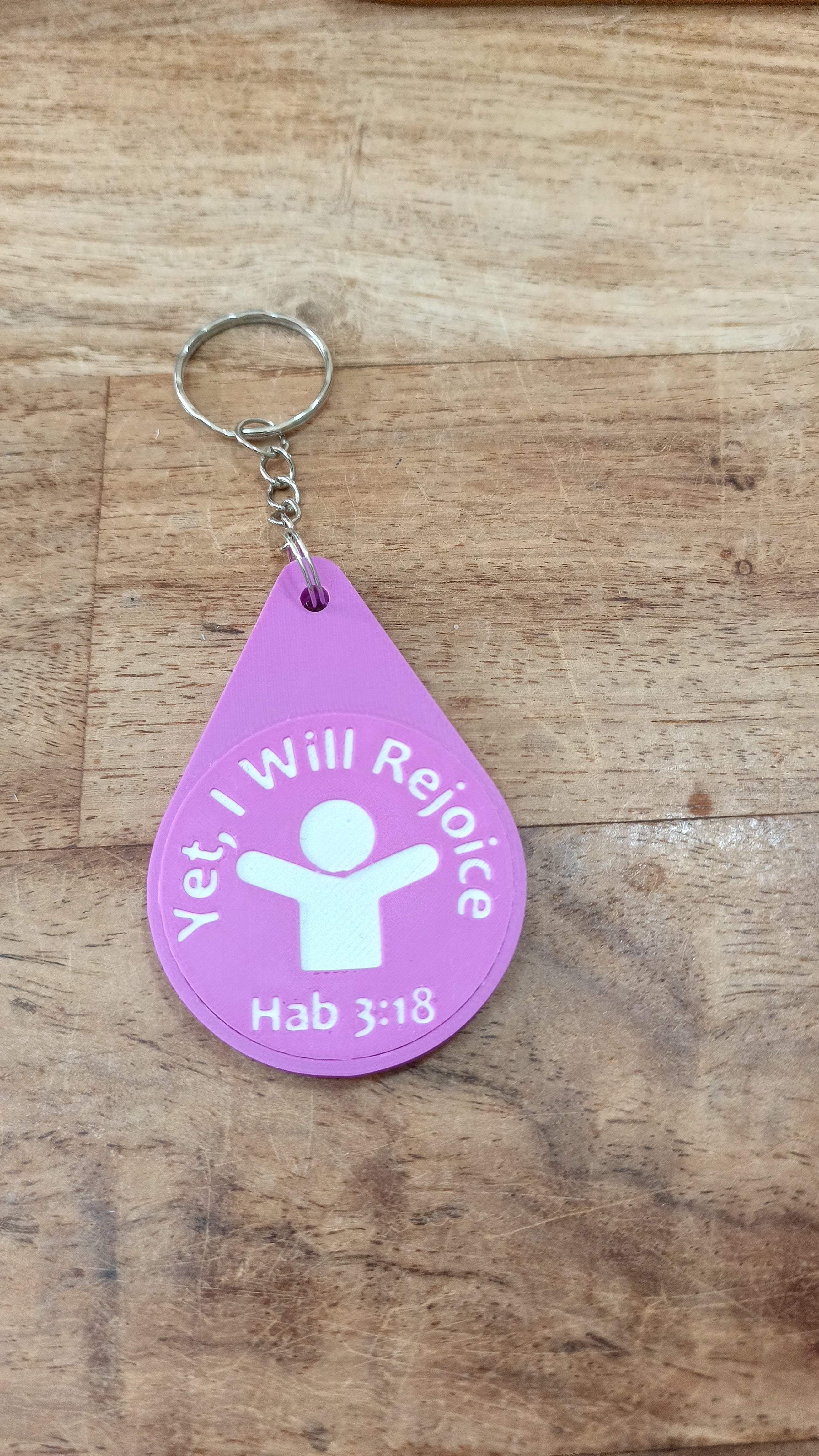 Inspirational Bible Verse Keyring - Motivational Faith Keychain in Purple, Maroon, or Navy