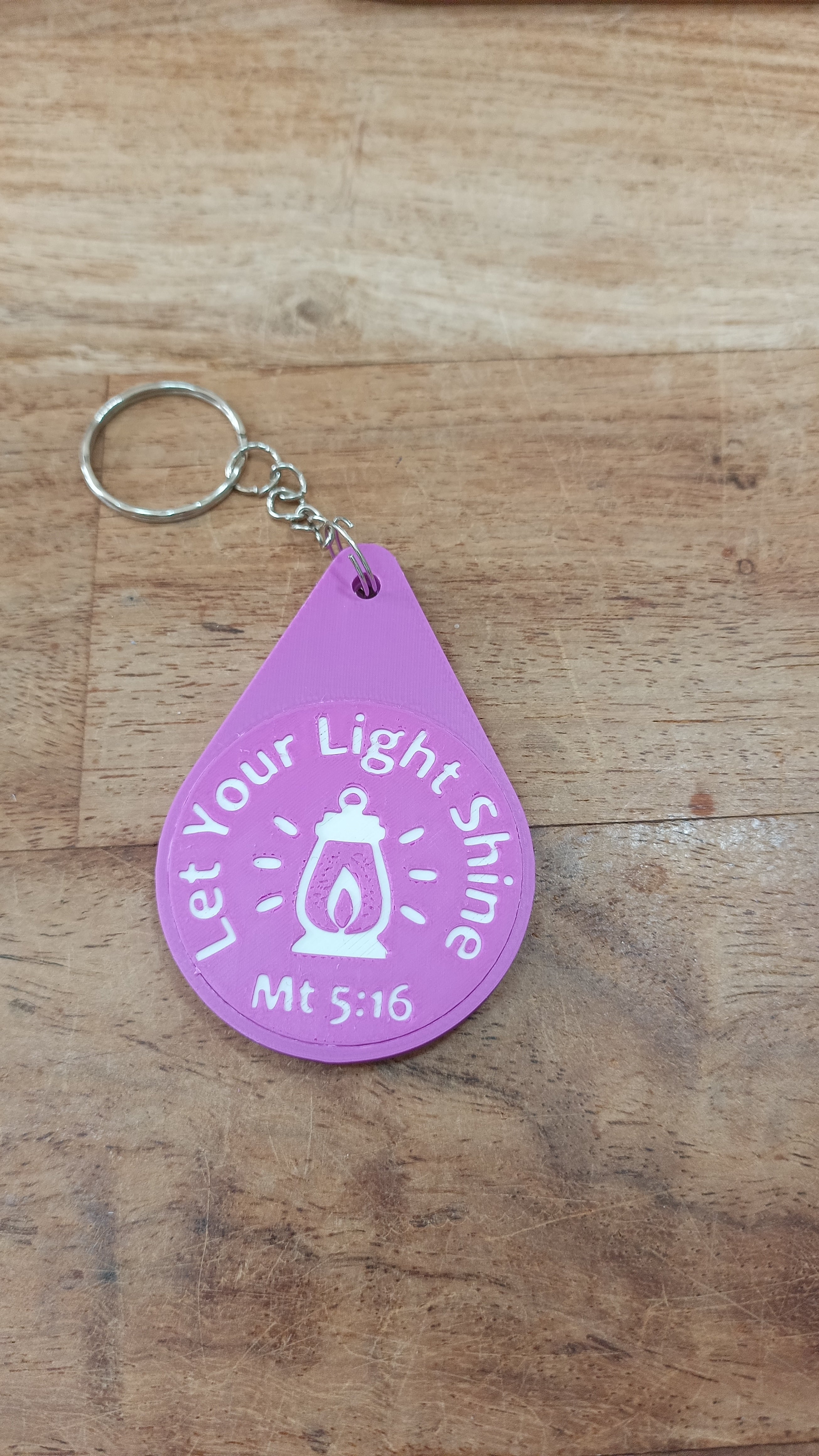 Inspirational Bible Verse Keyring - Motivational Faith Keychain in Purple, Maroon, or Navy