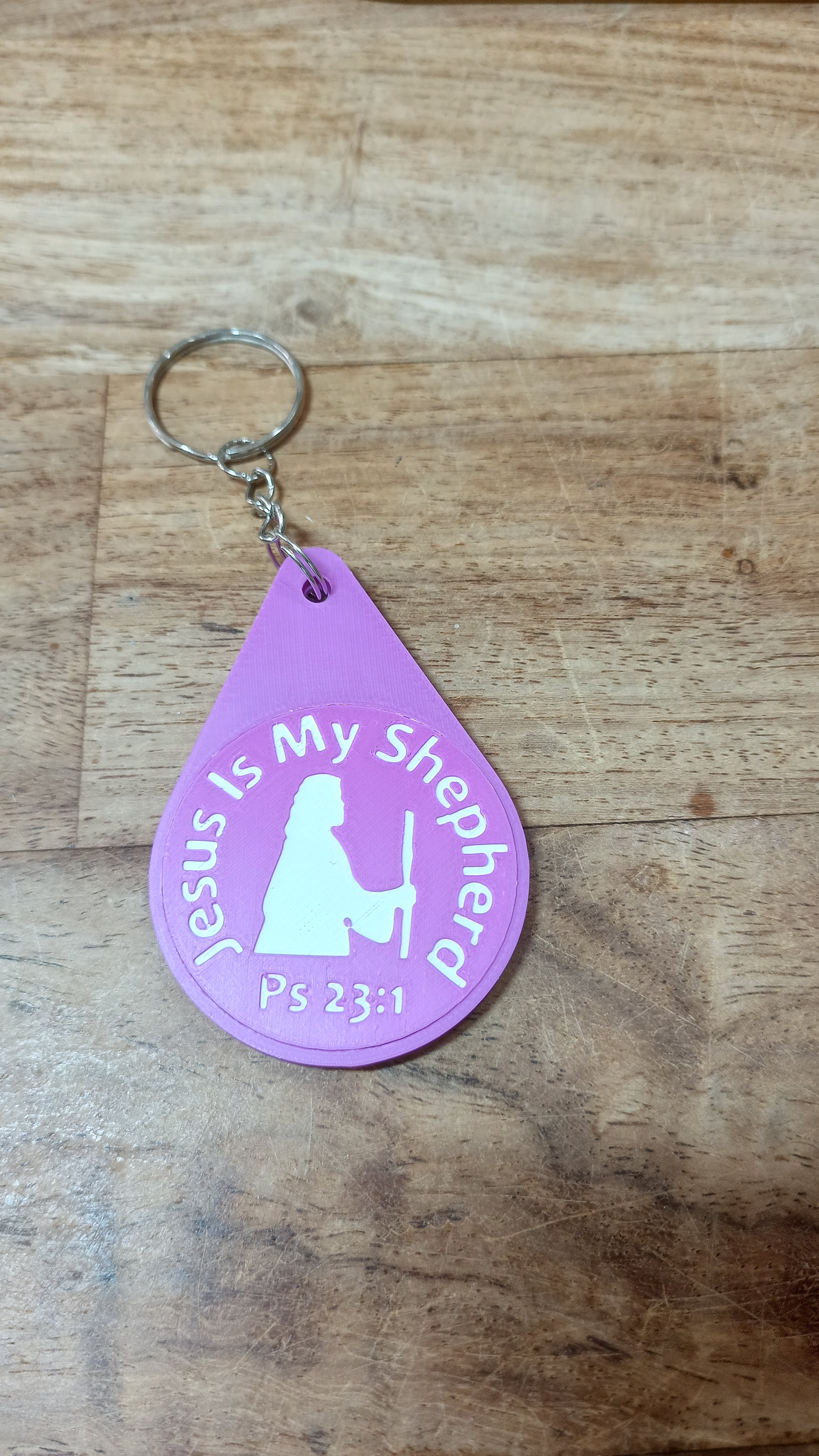Inspirational Bible Verse Keyring - Motivational Faith Keychain in Purple, Maroon, or Navy