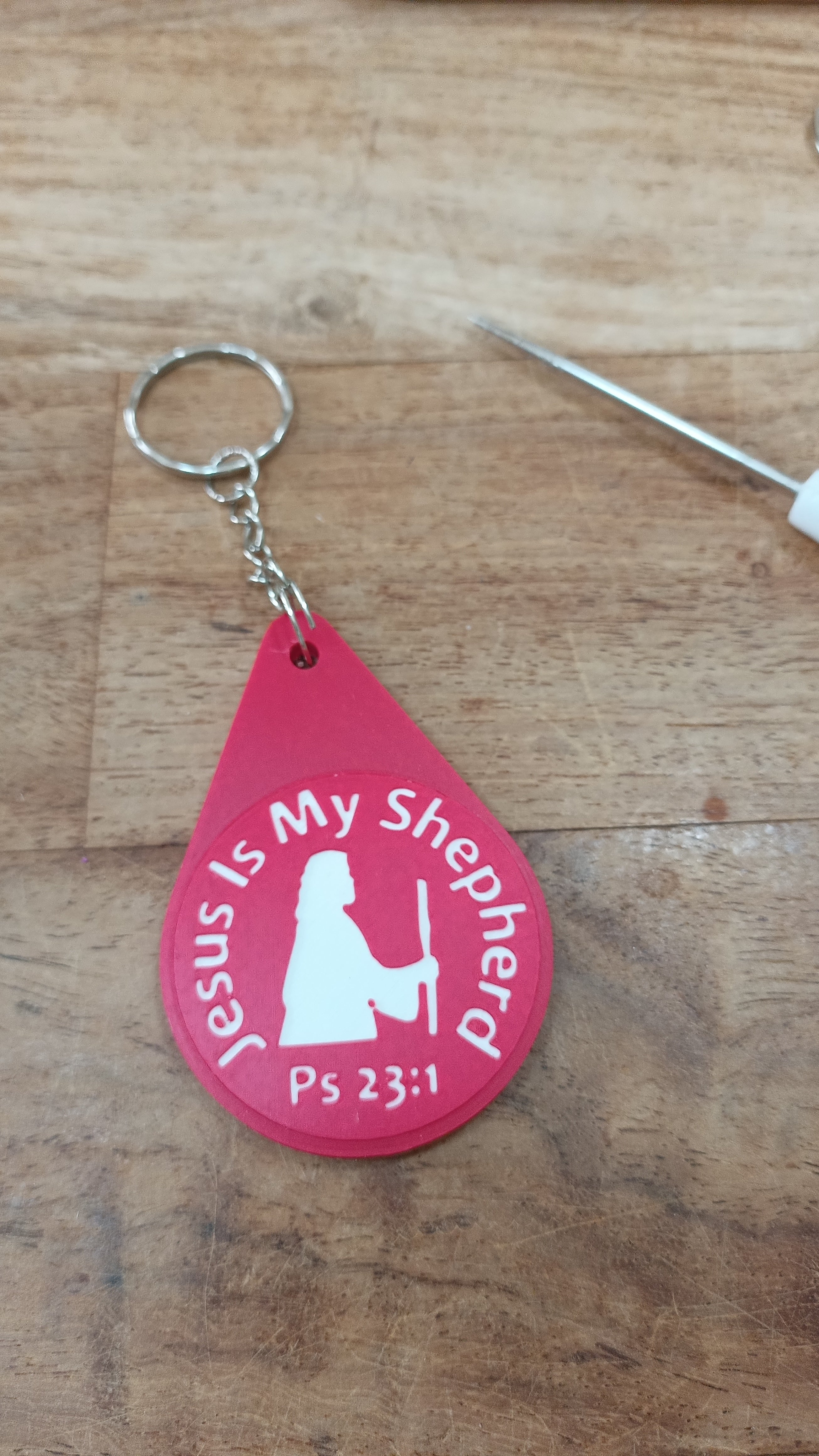 Inspirational Bible Verse Keyring - Motivational Faith Keychain in Purple, Maroon, or Navy