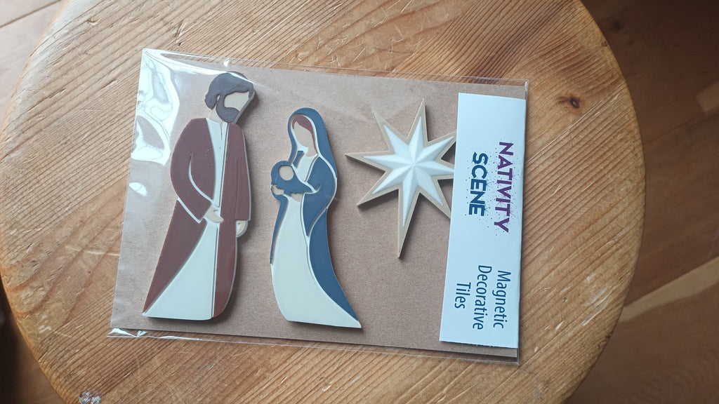 Modern Nativity Scene Christmas Décor & Refrigerator Magnets