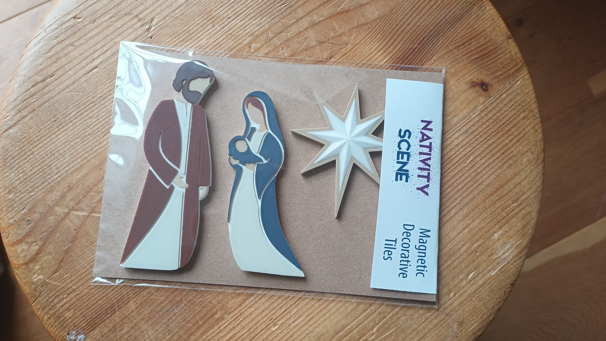 Modern Nativity Scene Christmas Décor & Refrigerator Magnets