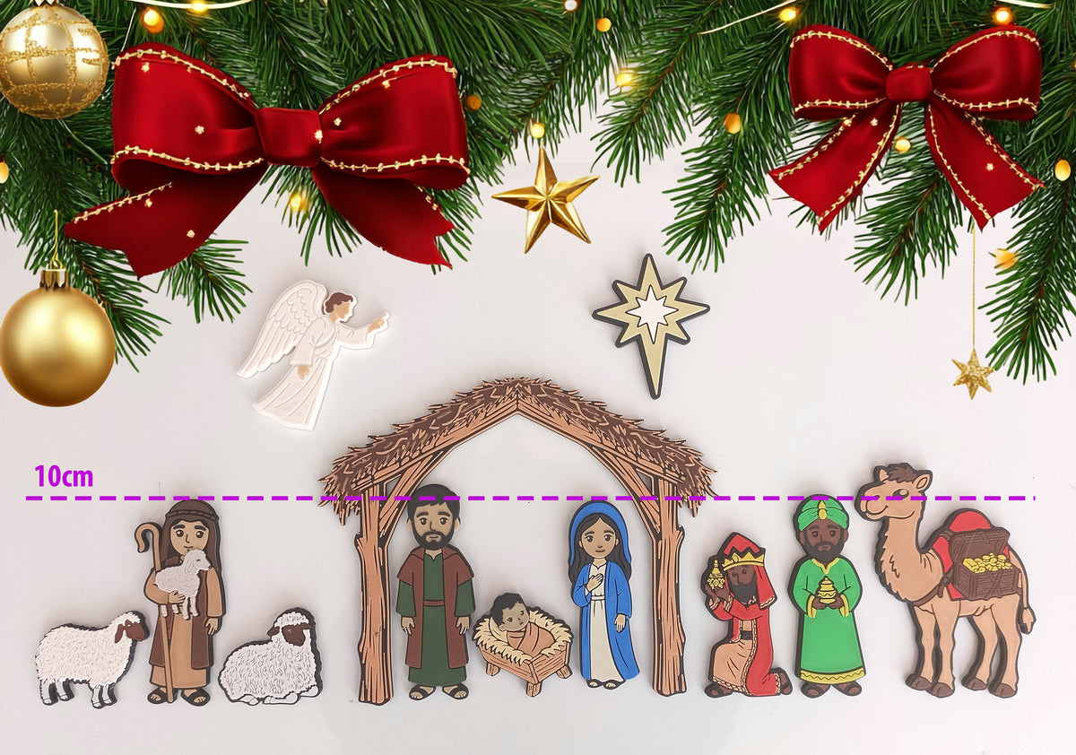 Nativity Magnetic Tiles Set | Interactive Christmas Décor & Family Storytelling Display