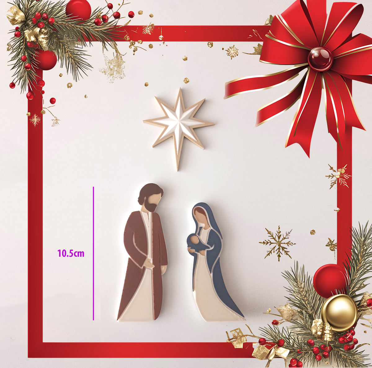 Modern Nativity Scene Christmas Décor & Refrigerator Magnets