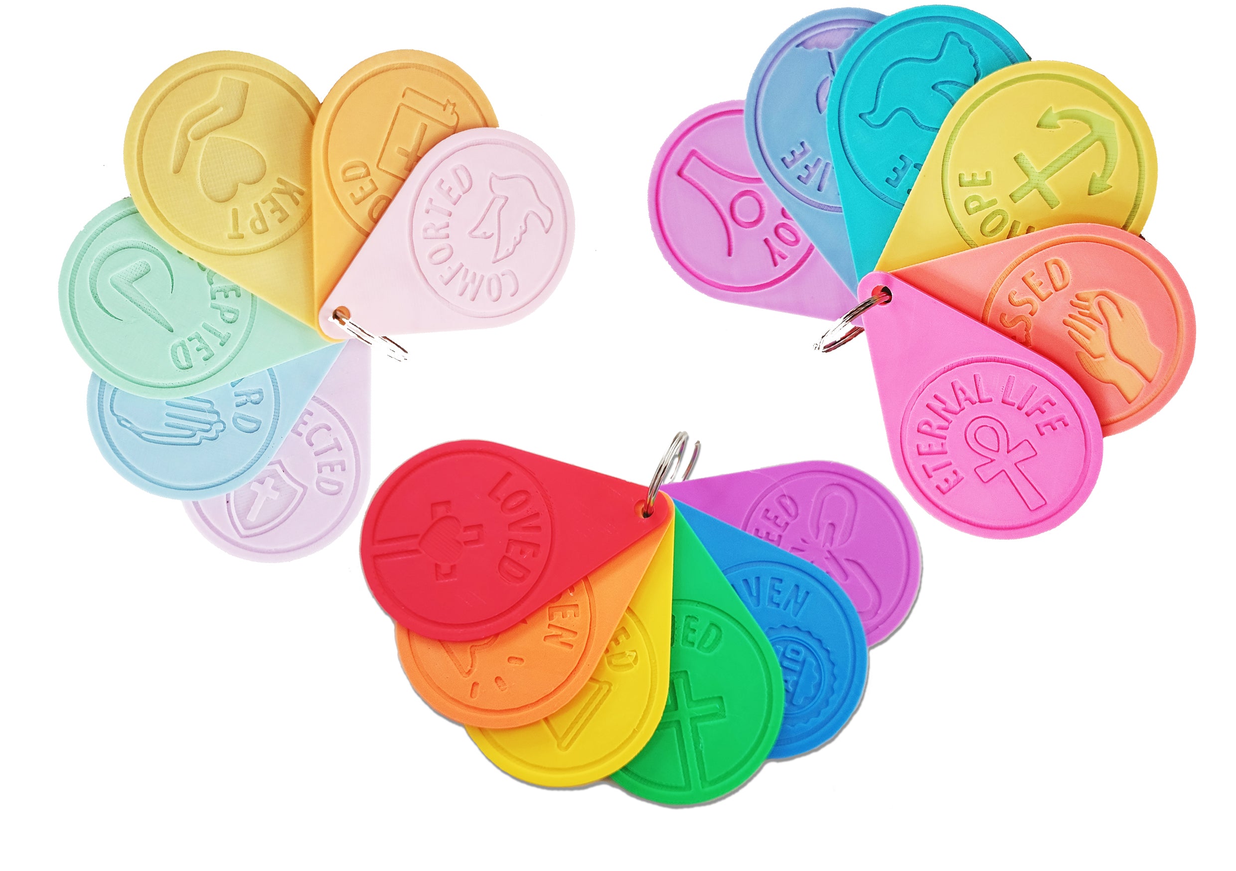 Rainbow Promises Flip For Truth Multi Fob Key Rings
