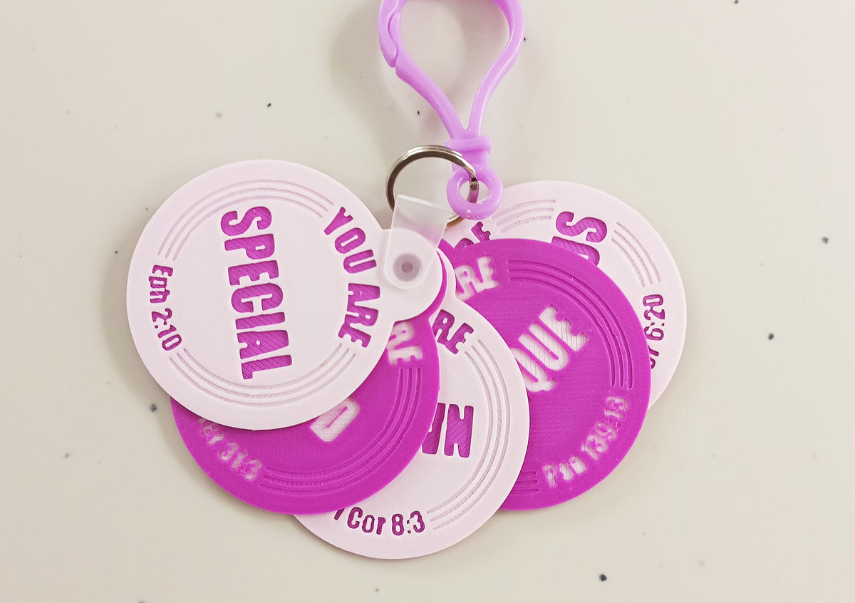 You Are... Colourful Flip For Truth Multi Tab Key Rings Set