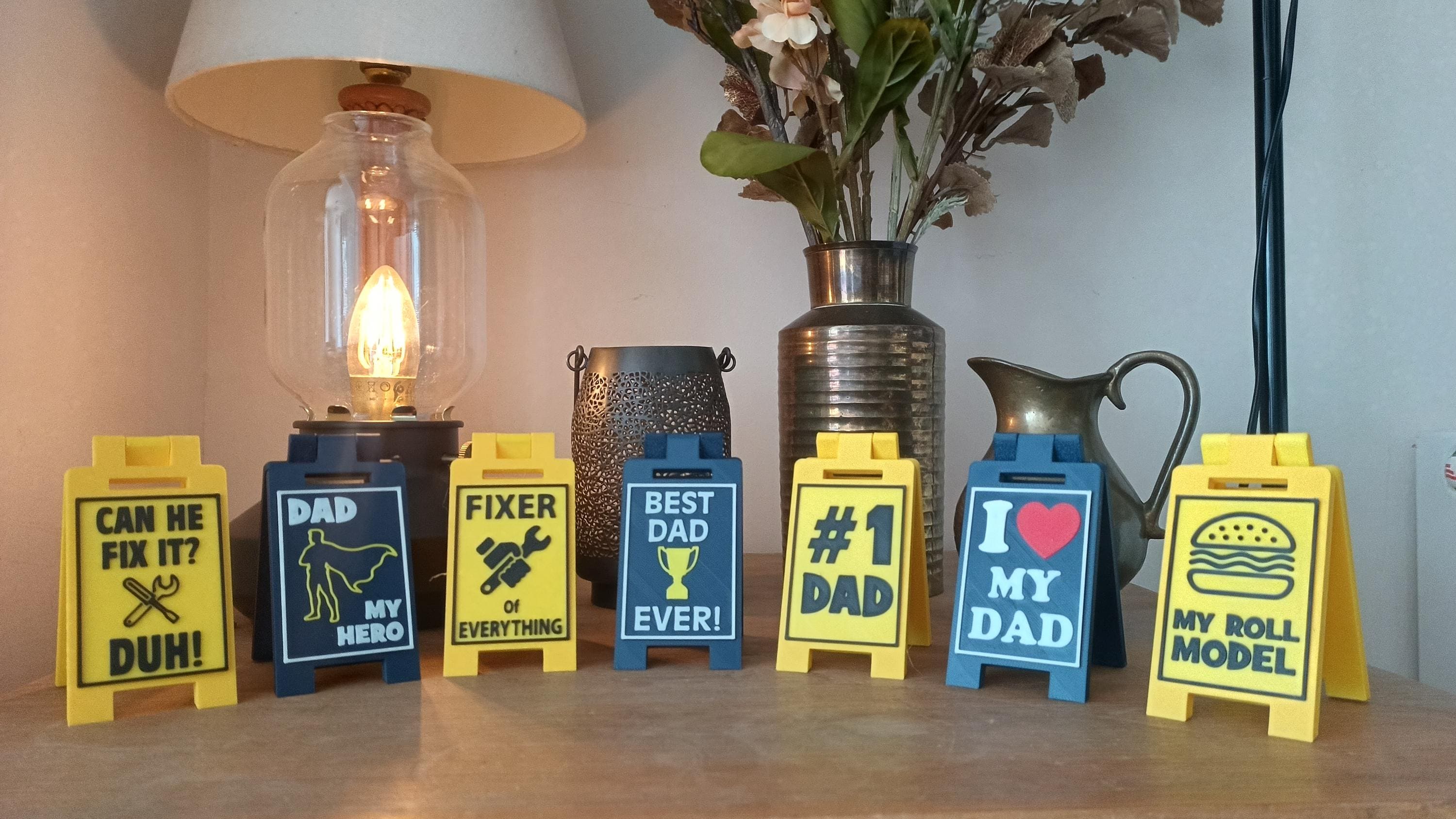 Fathers Day Gift Mini Desk Sign 9cm Funny Office Sign Dad Humor