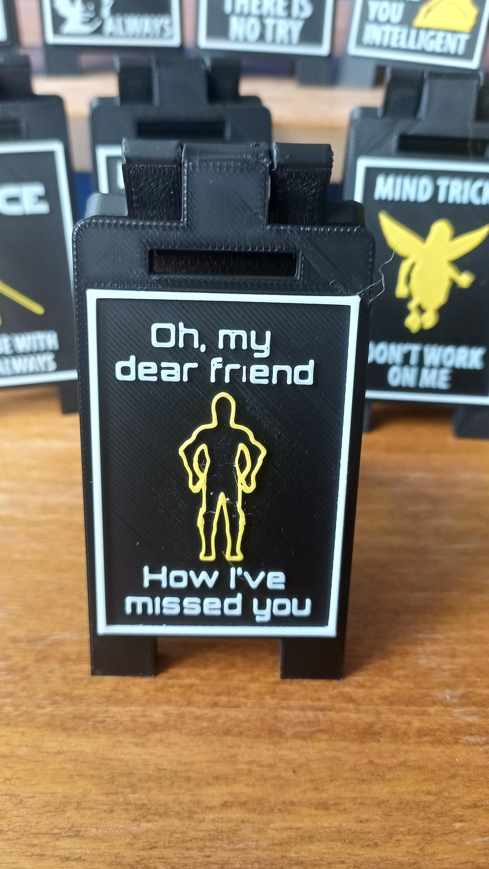 Star Wars Day May The 4th Be With You & Quotes Mini Desk Signs Yoda, Hans Solo, Qui-Gon Jinn